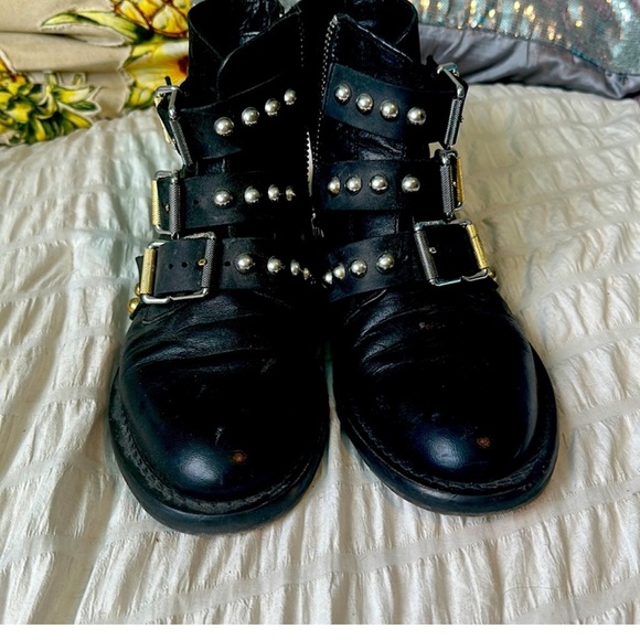 Zadig & Voltaire Laureen Studded Black Leather Ankle Boots - Picture 4 of 8